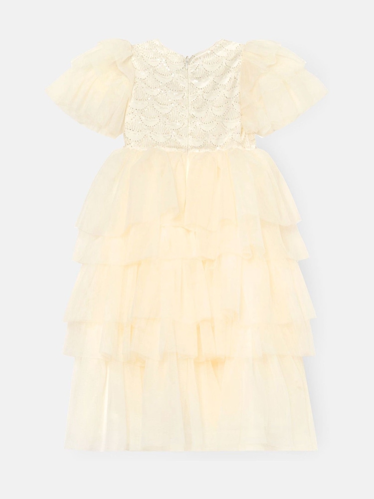 Girls Ivory Sparkle Tulle Occasion Dress | Angel & Rocket 8 yrs