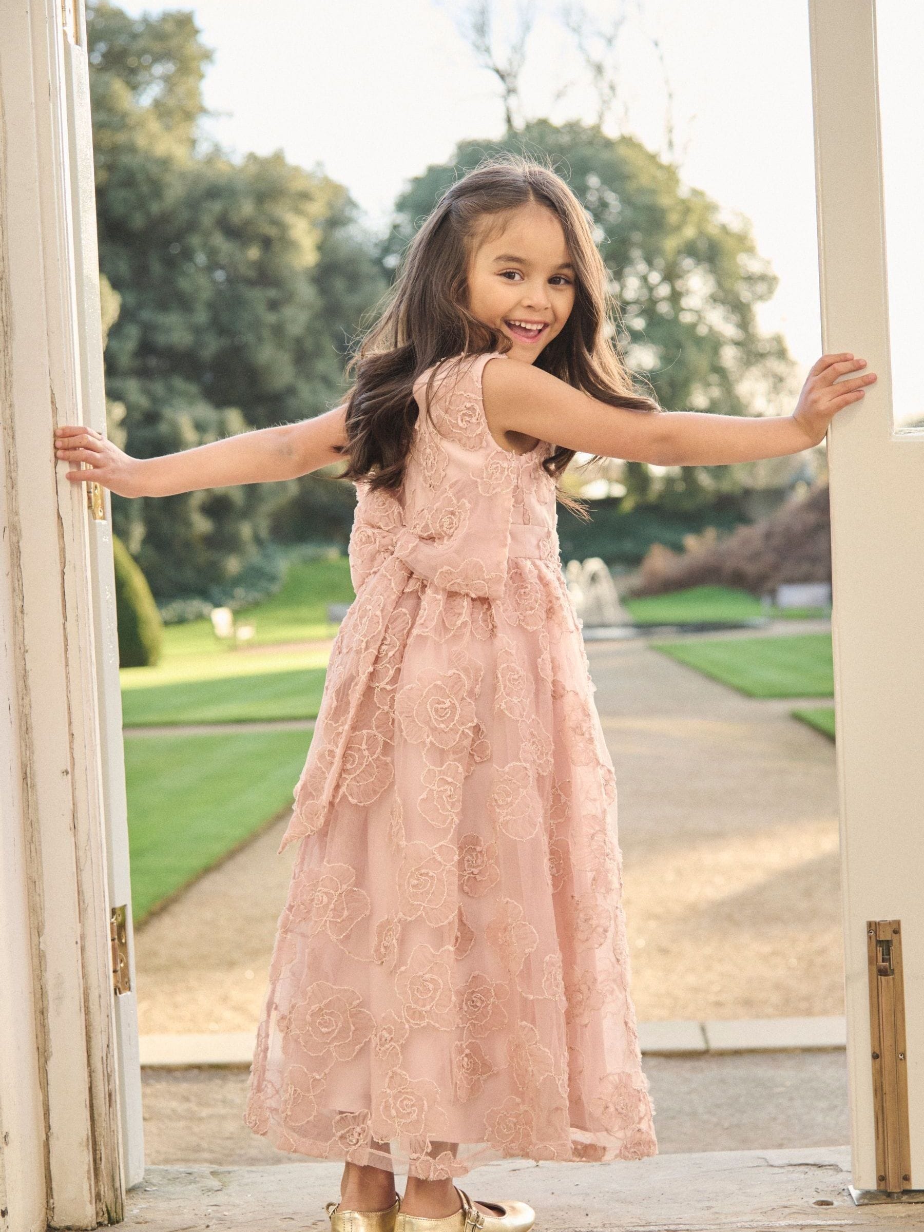 Buy Angel & Rocket Pink Louise Blush Embellished Bow Back Dress