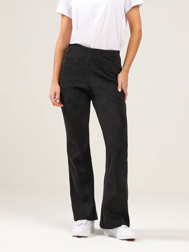 M&Co Black Petite Cord Kickflare Trousers - Image 1 of 5