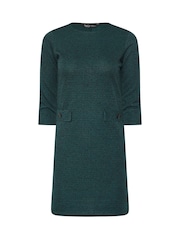M&Co Green Petite 3/4 Sleeve Tunic Dress - Image 5 of 5