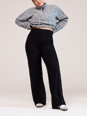 LOVALL Black Winter Wide Leg Trousers - Image 2 of 5