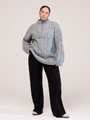 LOVALL Black Winter Wide Leg Trousers - Image 3 of 5