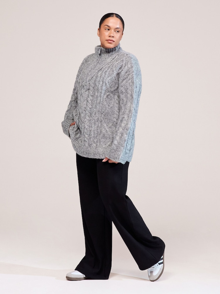 LOVALL Black Winter Wide Leg Trousers - Image 1 of 5