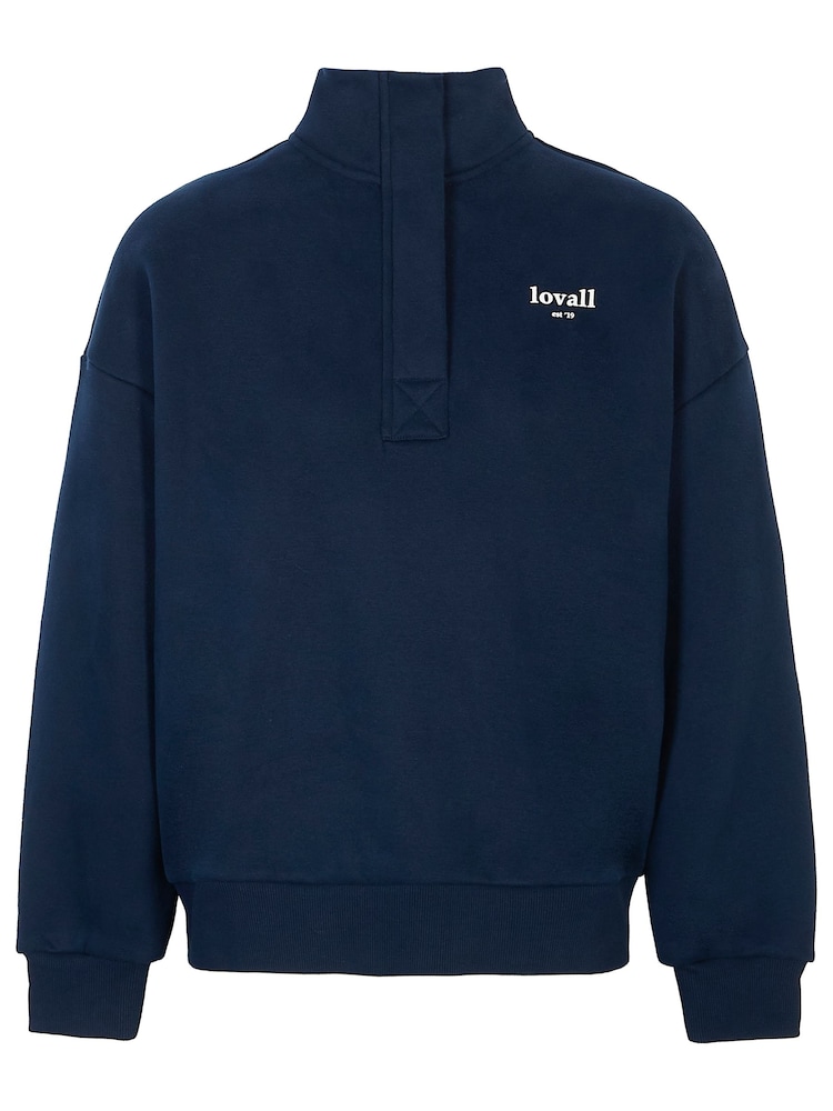 LOVALL Blue Heavyweight Quarter Zip Sweatshirt - Image 5 of 5