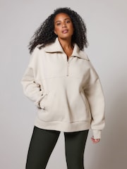 LOVALL Natural Oversized 1/4 Zip Sweatshirt - Image 1 of 4
