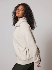 LOVALL Natural Oversized 1/4 Zip Sweatshirt - Image 3 of 4