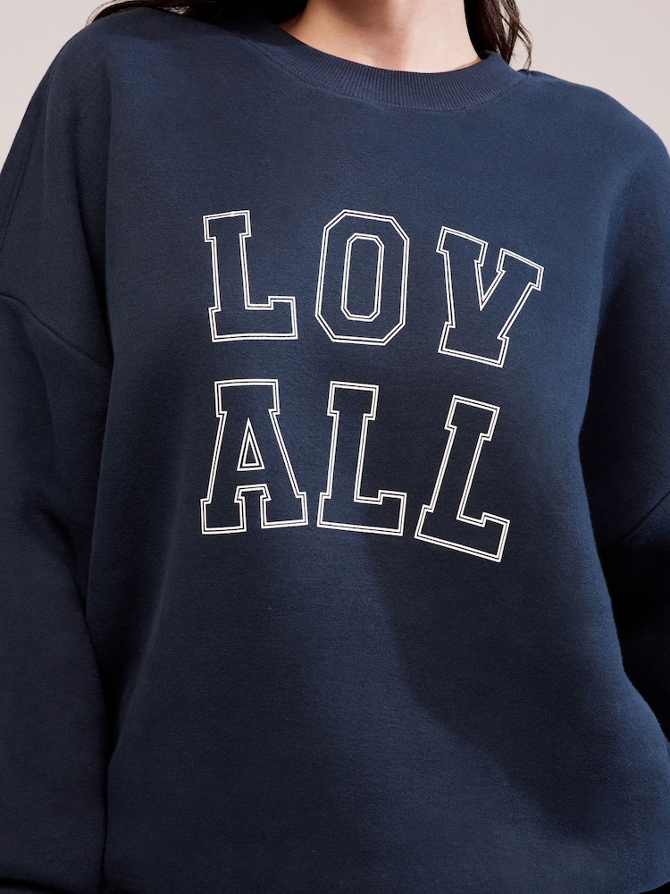 LOVALL Blue Heavyweight Oversized Sweatshirt - Image 2 of 5