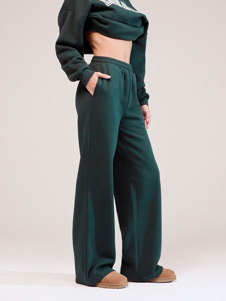 LOVALL Green Wide Leg Joggers - Image 1 of 4