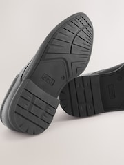 Black Wide Fit (G) School Leather Plain Front  Lace-Up Shoes - Image 2 of 8