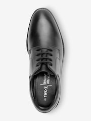 Black Wide Fit (G) School Leather Plain Front  Lace-Up Shoes - Image 7 of 8