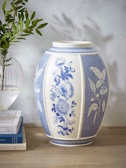 Spode Blue White Italian British Flowers Vase - Image 1 of 6