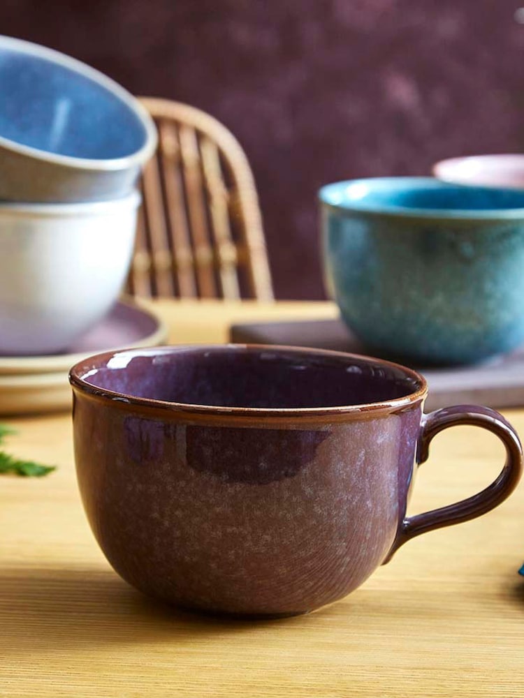 Portmeirion Set of 4 Amethyst Minerals Jumbo Mugs - Image 1 of 6