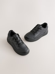 Black Wide Fit (G) Leather Lace-up School Shoes - Image 1 of 5