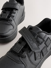 Black Wide Fit (G) Minecraft Touch Fastening Elastic Lace School Shoes - Image 4 of 5