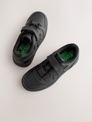 Black Wide Fit (G) Minecraft Touch Fastening Elastic Lace School Shoes - Image 6 of 6
