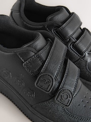 Black Standard Fit (F) Minions Two Strap Touch Fasten School Shoes - Image 4 of 7