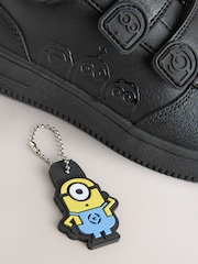Black Standard Fit (F) Minions Two Strap Touch Fasten School Shoes - Image 6 of 7