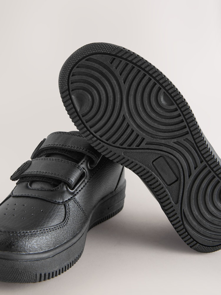 Black Standard Fit (F) Minions Two Strap Touch Fasten School Shoes - Image 7 of 7