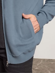 Azul - BadRhino Big & Tall Knitted Borg Lined Full Zip Jacket - Imagen 5 de 7