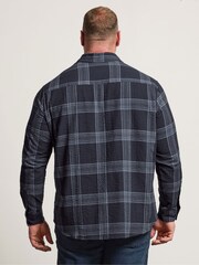 BadRhino Big & Tall Blue Check Seersucker Long Sleeve Shirt - Image 2 of 6