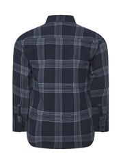 BadRhino Big & Tall Blue Check Seersucker Long Sleeve Shirt - Image 6 of 6