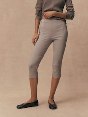Chocolate Brown Gingham Check Capri Leggings - Image 2 of 8