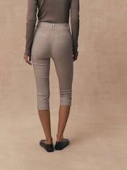 Chocolate Brown Gingham Check Capri Leggings - Image 3 of 8