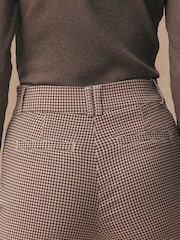 Chocolate Brown Gingham Check Capri Leggings - Image 4 of 8