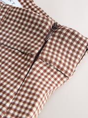 Chocolate Brown Gingham Check Capri Leggings - Image 8 of 8