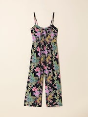 FatFace Salma Black Tropical Jumpsuit - Image 7 of 8