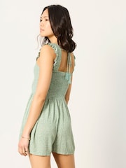 FatFace Green Coral Texture Petite Petite Cheska Playsuit - Image 2 of 6