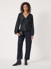 Hush Black Grace Satin Long Sleeve Top - Image 2 of 4