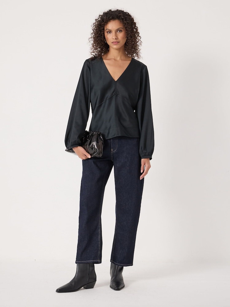Hush Black Grace Satin Long Sleeve Top - Image 2 of 4