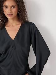 Hush Black Grace Satin Long Sleeve Top - Image 3 of 4
