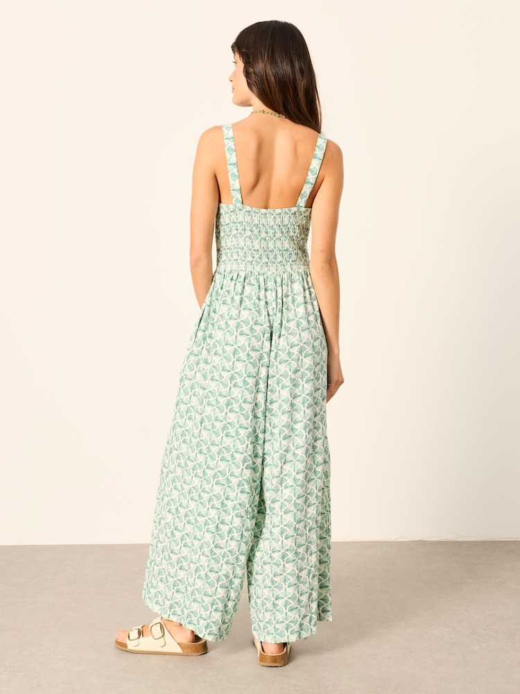 FatFace Ruby Green Fan Geo Petite Jumpsuit - Image 2 of 6