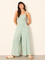 FatFace Ruby Green Fan Geo Petite Jumpsuit - Image 3 of 6