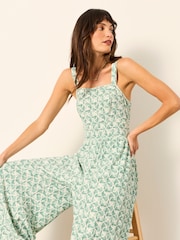 FatFace Ruby Green Fan Geo Petite Jumpsuit - Image 5 of 6