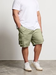 BadRhino Big & Tall Green Acid Wash Cargo Shorts - Image 1 of 4