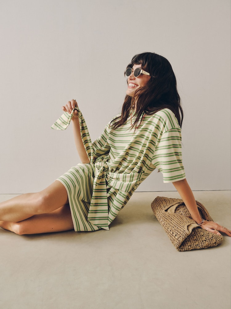 green and white striped t shirt dress The Right Impression Dress, Kelly Green  Chic Soul