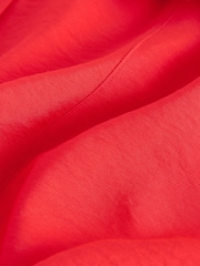 红色 - 领带腰围迷你连衣裙 - 图片8 / 8