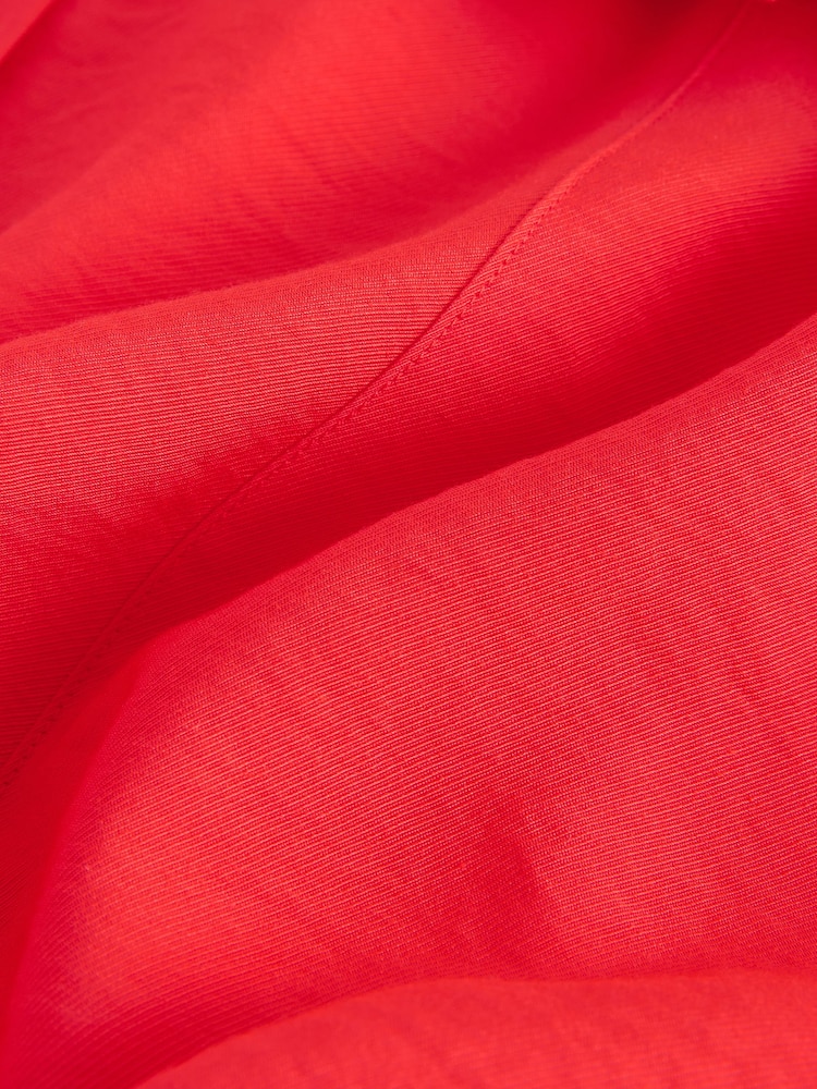 红色 - 领带腰围迷你连衣裙 - 图片8 / 8