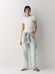 The Set 2 Pack Hidden Support Cap Sleeve T-Shirt Chocolate Brown/White - Image 4 of 6