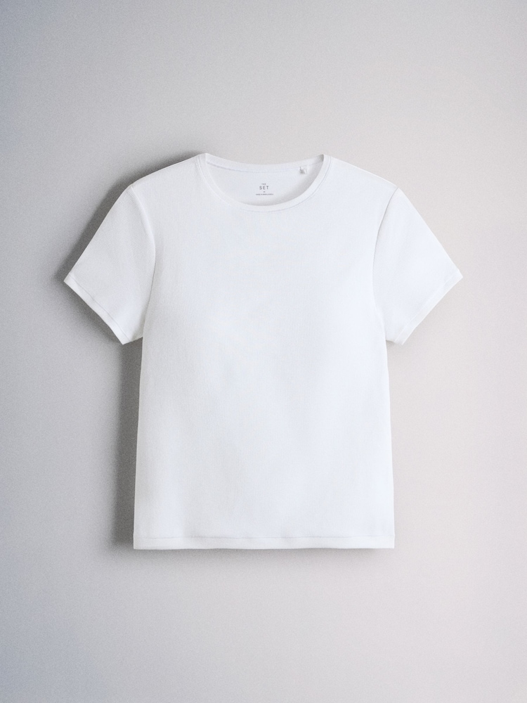 The Set 2 Pack Hidden Support Cap Sleeve T-Shirt Chocolate Brown/White - Image 6 of 6