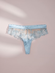 AIYLA Blue Swiss Designed Embroidered Silk Knickers - Bild 4 von 7