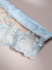 AIYLA Blue Swiss Designed Embroidered Silk Knickers - Bild 7 von 7