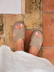 Linzi Natural Renata Flat Sliders Sandals With Open Loop Detailing - Image 1 of 6