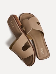 Linzi Natural Renata Flat Sliders Sandals With Open Loop Detailing - Image 5 of 6