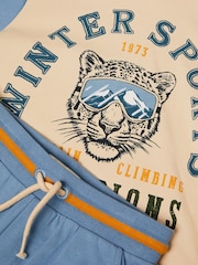 Monsoon Blue Winter Sports Graphic Hoodie & Joggers Set - Image 3 of 3