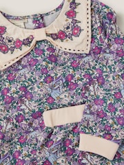 Monsoon Purple Floral Sweatshirt & Joggers Set - Image 3 of 3