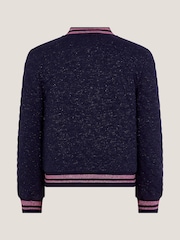 Monsoon Blue Sequin Bow Bomber Jacket - Image 3 of 4